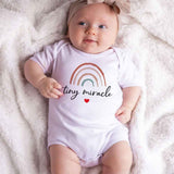 Tiny Miracle baby bodysuit Rainbow Baby IVF NICU graduate Rainbow of hope Baby sleeper