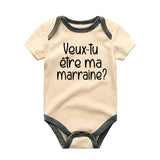 Godmother Godparents bodysuit Veux Tu être Ma Marraine baby clothes Pregnancy Announcement Baby Bodysuit Baby Shower Gift, Baby Clothes