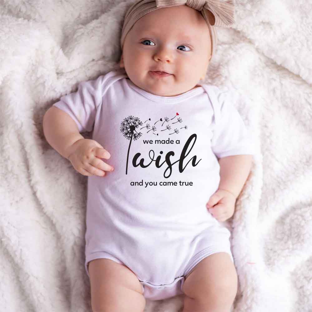 Wish come true Baby bodysuit Miracle baby Answered Prayers Infertility Struggle pregnancy announcement baby clothes