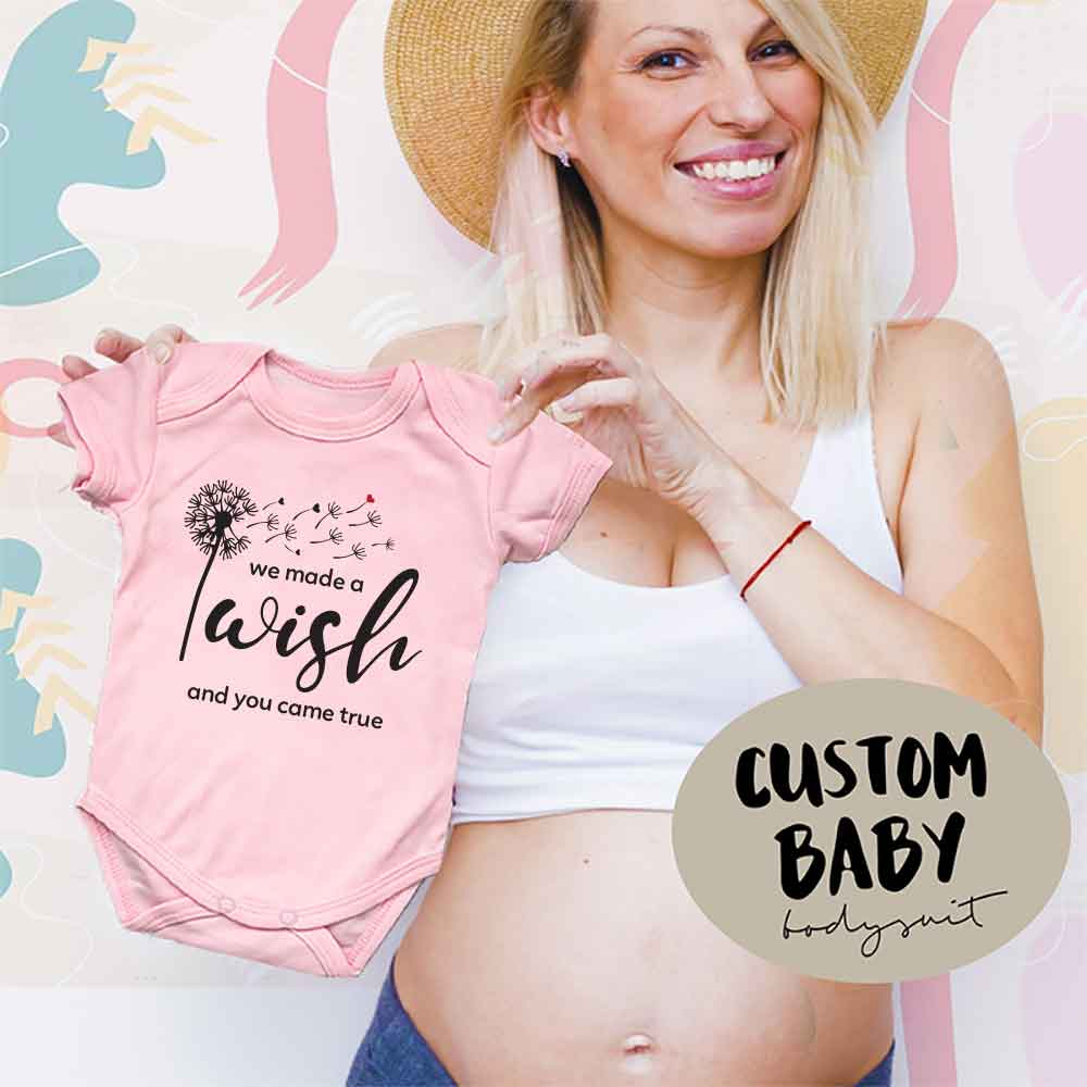 Wish come true Baby bodysuit Miracle baby Answered Prayers Infertility Struggle pregnancy announcement baby clothes