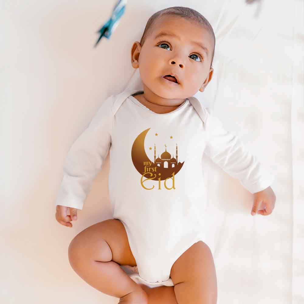 My First Eid Baby Outfit Bodysuit Islamic Baby clothes First Ramadan Baby Romper