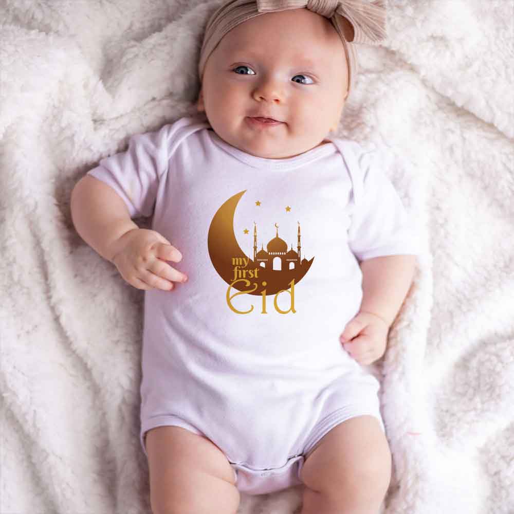 My First Eid Baby Outfit Bodysuit Islamic Baby clothes First Ramadan Baby Romper