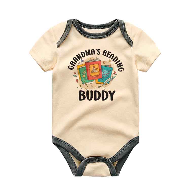 Grandma's reading buddy baby bodysuit book lover baby shower gift Granny's Buddy baby clothes