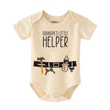 Grandpa's little Helper Baby Bodysuit little assistant pregnancy reveal Gift for grandson/granddaughter