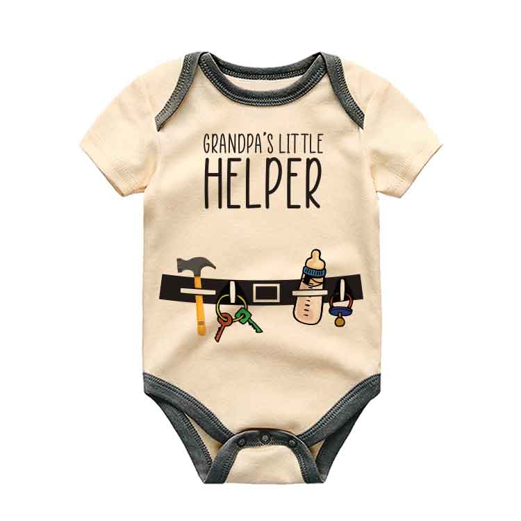 Grandpa's little Helper Baby Bodysuit little assistant pregnancy reveal Gift for grandson/granddaughter