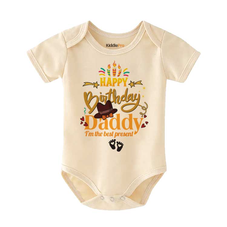 Happy Birthday Daddy baby bodysuit pregnancy announcement reveal New dad gift 1st birthday with dad