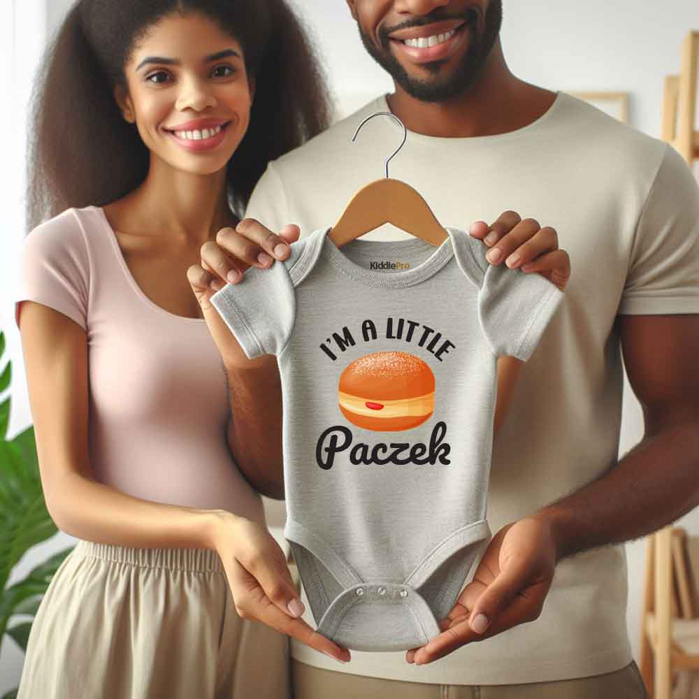 I'm a little paczek baby bodysuit  food pun  food lover polish donut theme baby clothes