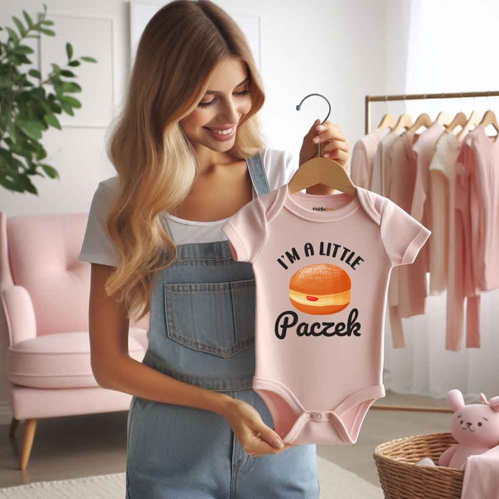 I'm a little paczek baby bodysuit  food pun  food lover polish donut theme baby clothes