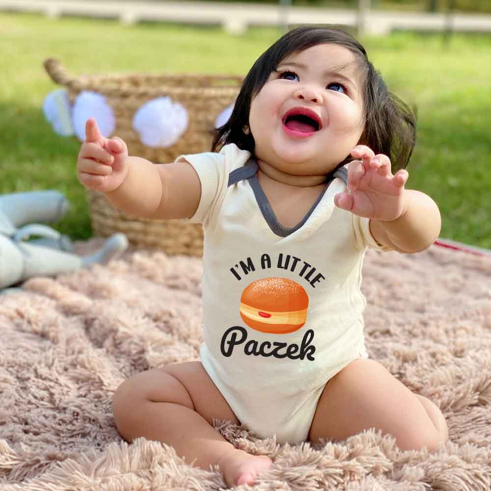 I'm a little paczek baby bodysuit  food pun  food lover polish donut theme baby clothes