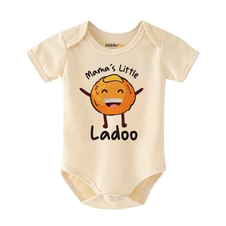 Mama's little ladoo baby bodysuit Food Humor baby outfit Indian dessert-themed baby clothes