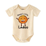 Mama's little ladoo baby bodysuit Food Humor baby outfit Indian dessert-themed baby clothes