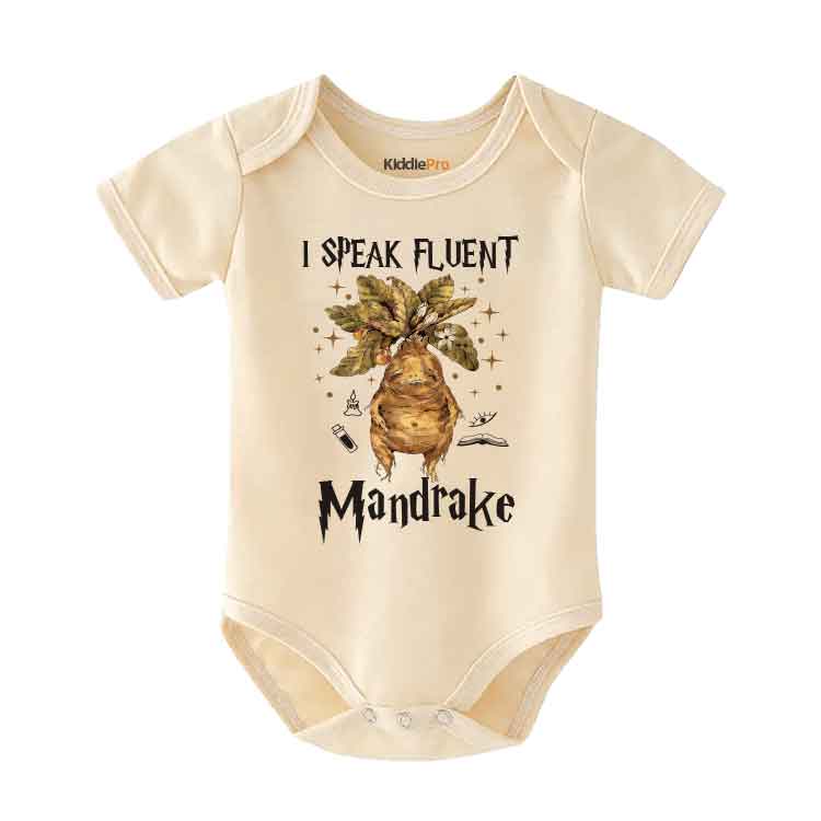 Mandrake Baby bodysuit Funny Baby outfit Wizard Baby clothes Fluent in Mandrake fantasy/magic/adventure funny baby apparel