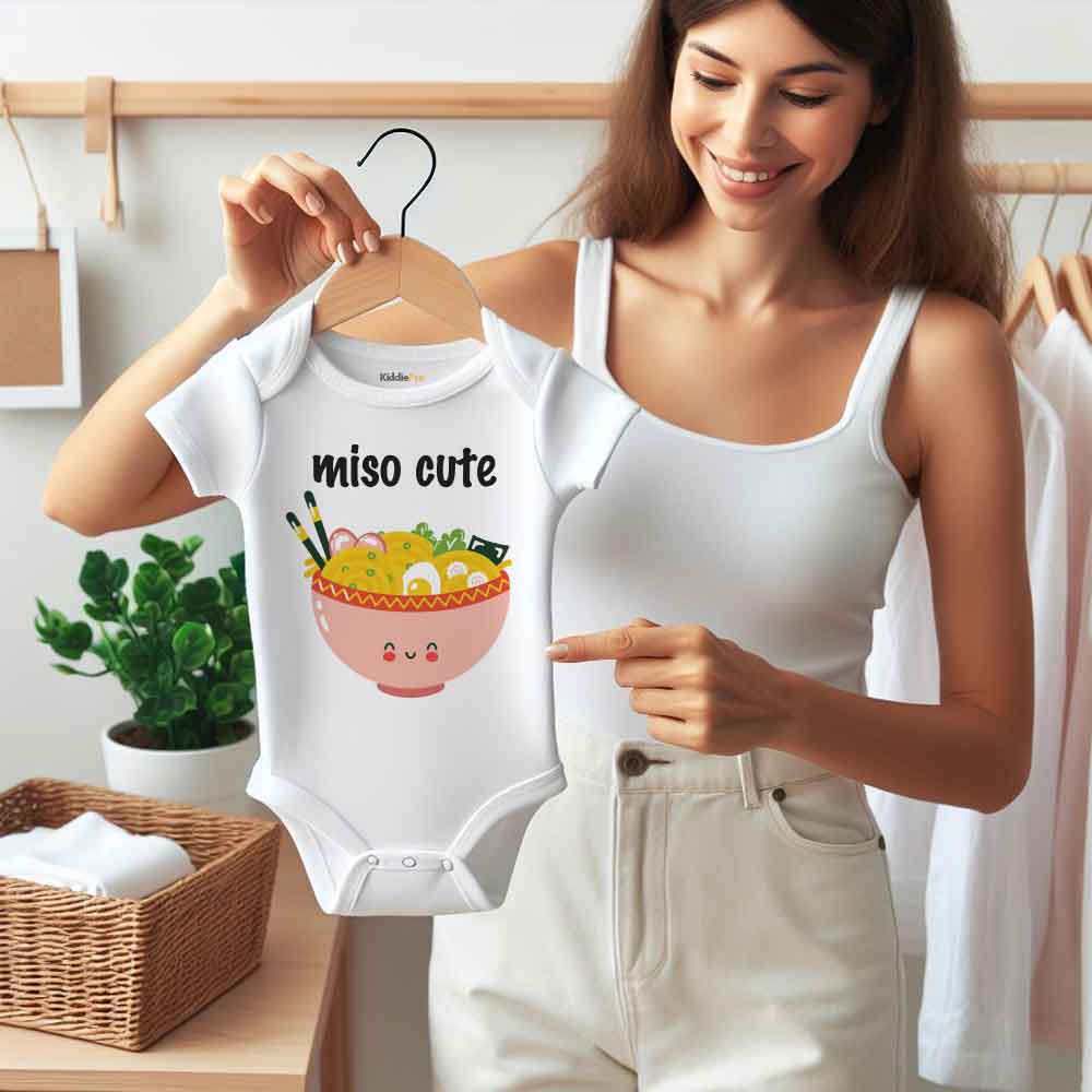 Miso Cute Baby bodysuit Miso Soup Baby clothes Baby shower gift Japanese cuisine Baby Romper