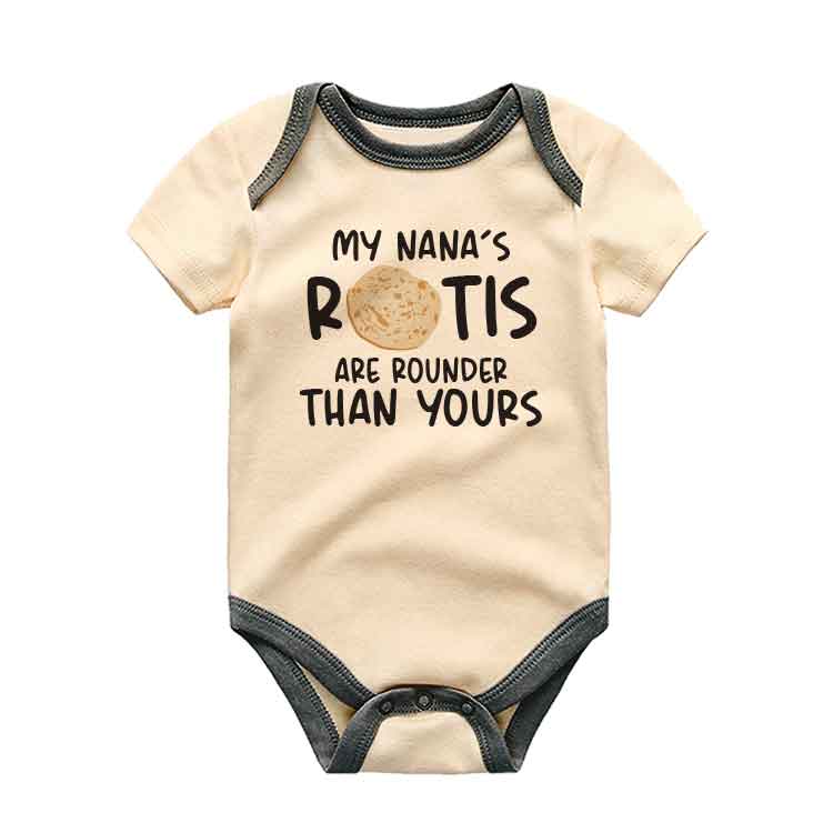 My Nana's Rotis Baby bodysuit Indian food Humor Funny Indian Baby Outfit Cute Chapati Baby Clothes