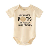 My Nana's Rotis Baby bodysuit Indian food Humor Funny Indian Baby Outfit Cute Chapati Baby Clothes