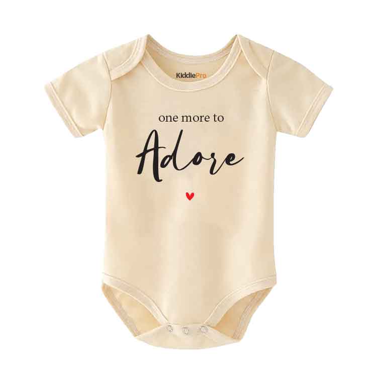 Baby announcement Baby bodysuit, Coming Soon baby clothes, Pregnancy announcement, One more to adore Newborn baby outfit