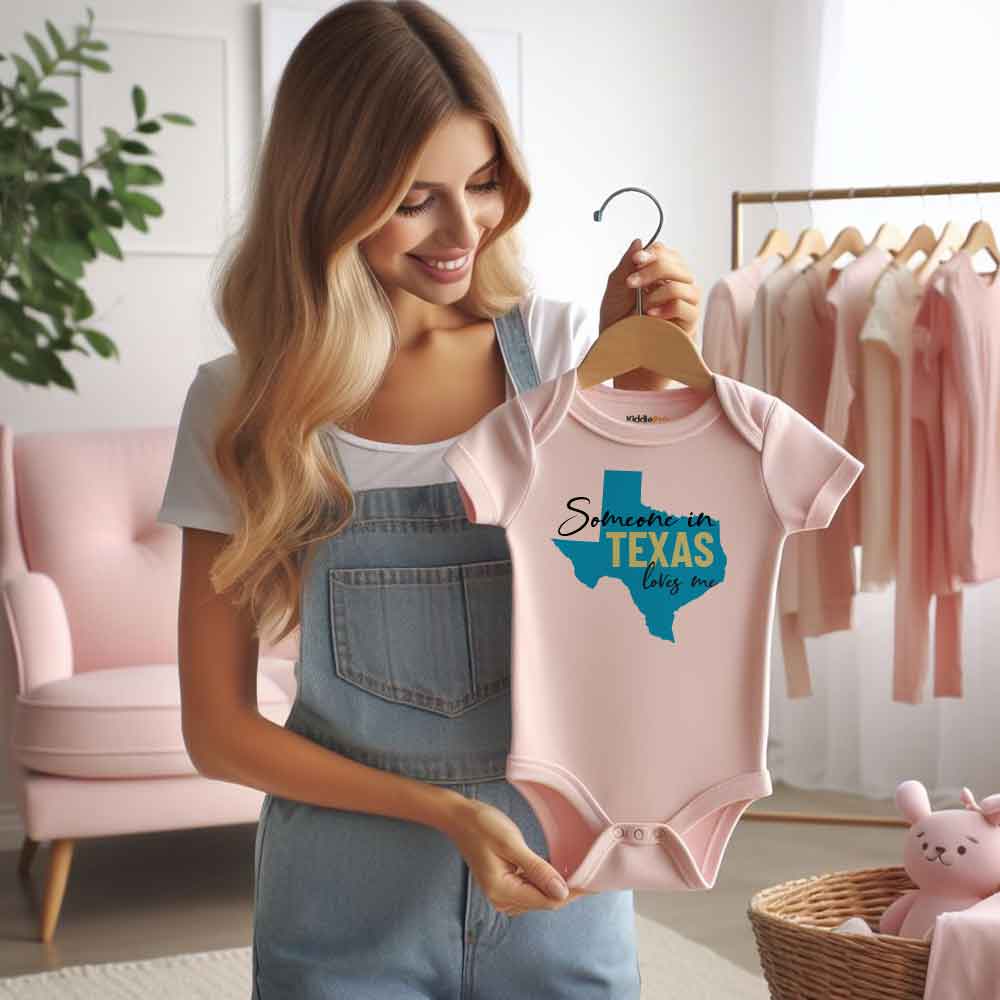 Someone in Texas Baby Bodysuit Texas Baby clothes Texas Baby Gift USA State Baby bodysuit