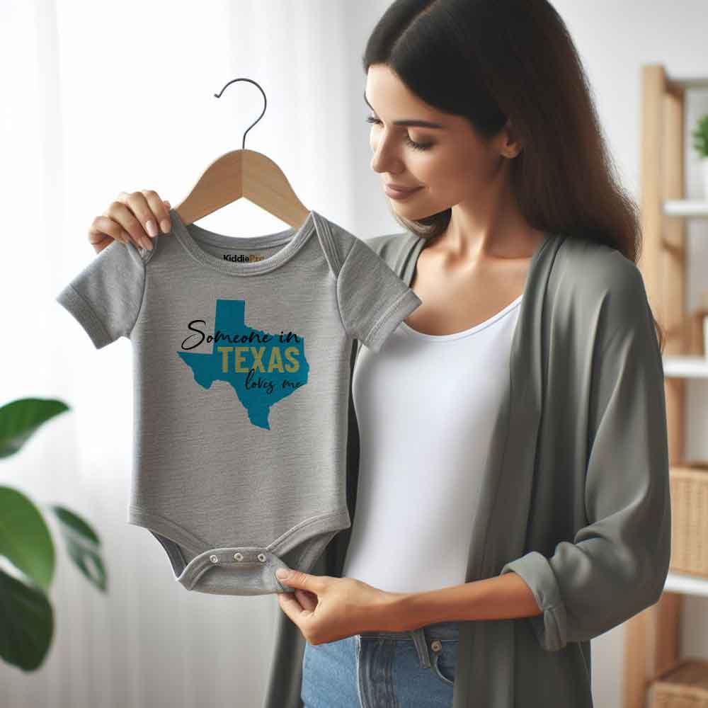 Someone in Texas Baby Bodysuit Texas Baby clothes Texas Baby Gift USA State Baby bodysuit