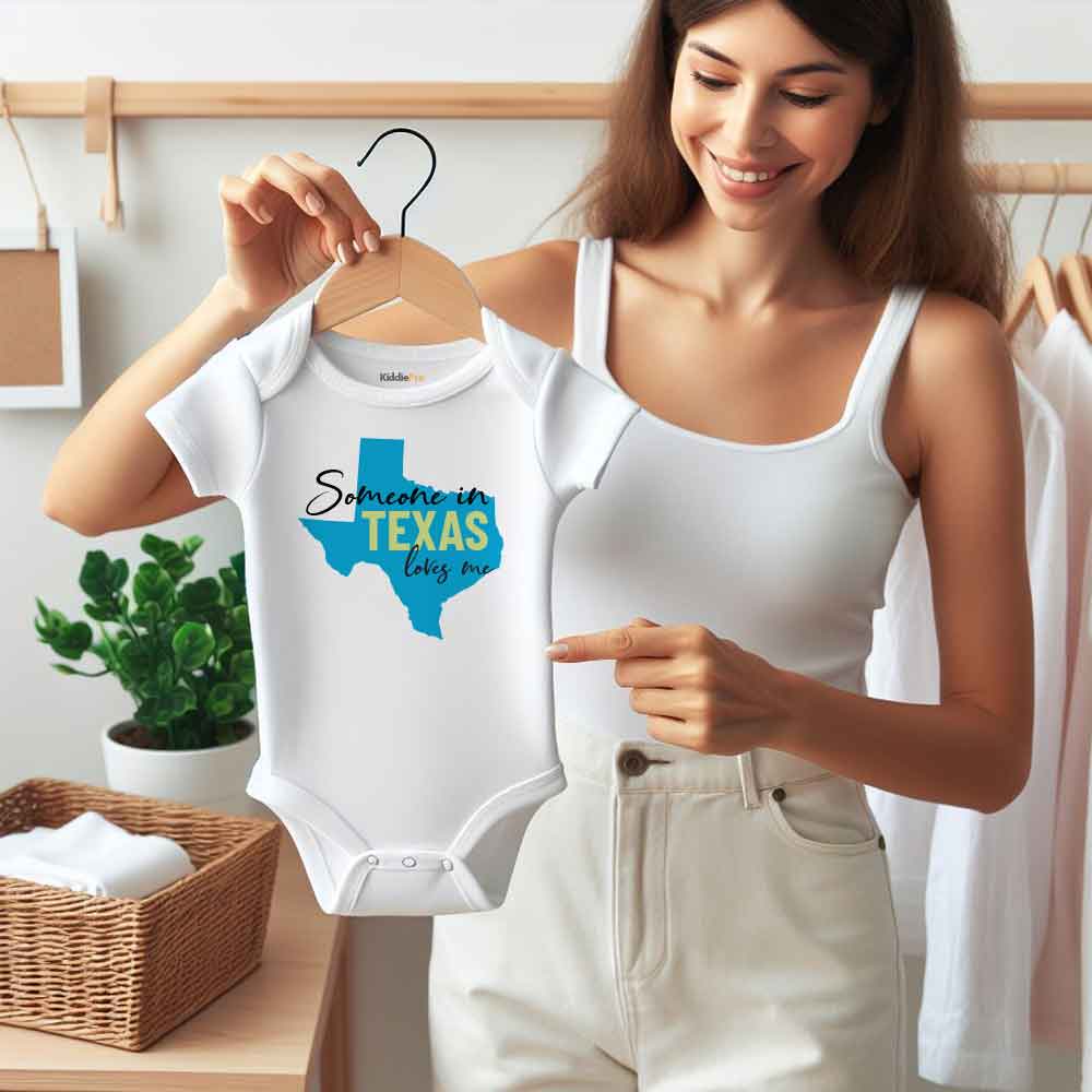 Someone in Texas Baby Bodysuit Texas Baby clothes Texas Baby Gift USA State Baby bodysuit