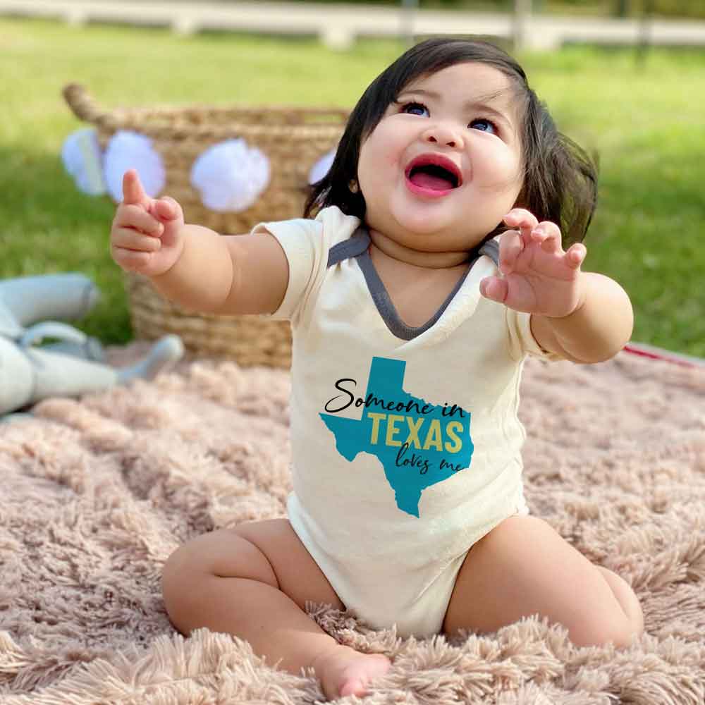 Someone in Texas Baby Bodysuit Texas Baby clothes Texas Baby Gift USA State Baby bodysuit