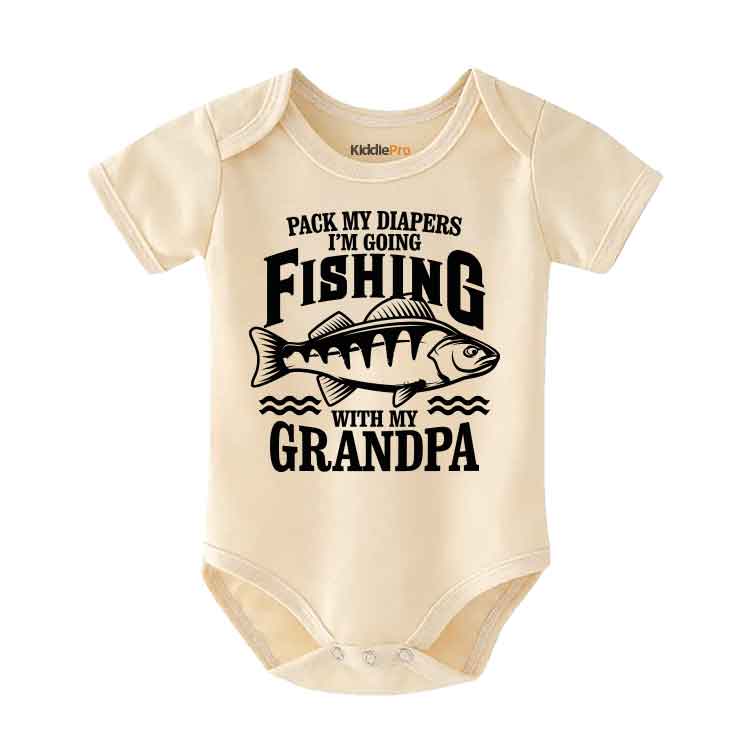 Fishing with grandpa Baby Bodysuit Fishing Buddy  Grandfather Gift  Funny Grandpa Baby clothes