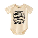 Fishing with grandpa Baby Bodysuit Fishing Buddy  Grandfather Gift  Funny Grandpa Baby clothes