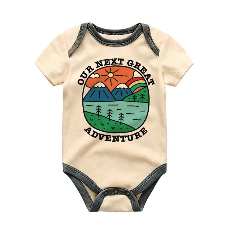 Our next Adventure Baby bodysuit Mountains Travel Little Adventurer Baby clothes Pregnancy announcement, Baby Gift