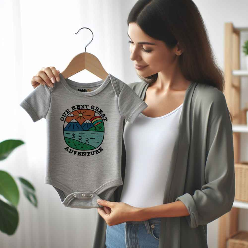 Our next Adventure Baby bodysuit Mountains Travel Little Adventurer Baby clothes Pregnancy announcement, Baby Gift