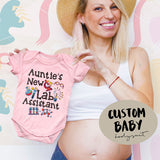 Auntie's new Lab Assistant - Unisex Infant One Piece Baby Bodysuit - Auntie and Niece Nephew Baby clothes