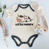 Little Moody baby Clothes Cute Funny Farm Animal Cow Pun Humorous Adorable Unisex Baby Clothing Pregnancy Reveal Comical Humor Outfit Baby Shower Gift (Copy)