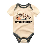 Little Moody baby Clothes Cute Funny Farm Animal Cow Pun Humorous Adorable Unisex Baby Clothing Pregnancy Reveal Comical Humor Outfit Baby Shower Gift (Copy)