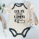 Lola's little lumpia bodysuit Grandma's little springroll Funny Asian Shanghai Rolls Food theme baby clothes