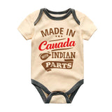 Made in Canada with Indian Parts Cute Baby Clothes Half Canadian Indian Heritage Custom Baby Bodysuit Personalized Gift Canada Day Outfit