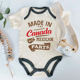 Made in Canada Half Canadian Mexican Cute Newborn Infant Baby Clothing Custom Canada Day Outfit Personalized Name Clothes Baby Shower Gift Bodysuit