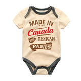 Made in Canada Half Canadian Mexican Cute Newborn Infant Baby Clothing Custom Canada Day Outfit Personalized Name Clothes Baby Shower Gift Bodysuit