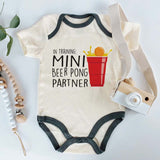 Mini Beer Pong Partner Baby Clothes Funny Future Party Celebration Sidekick Bodysuit baby shower gift custom baby clothing humorous infant apparel Personalized Party Outfit Baby Boy Girl Gift Romper