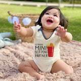 Mini Beer Pong Partner Baby Clothes Funny Future Party Celebration Sidekick Bodysuit baby shower gift custom baby clothing humorous infant apparel Personalized Party Outfit Baby Boy Girl Gift Romper