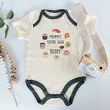 Future Sushi Buddy Cute Baby Food Humor Bodysuit Japanese Sushi Roll Theme Unisex Infant Newborn Baby Clothing Custom Shirt Baby Clothes