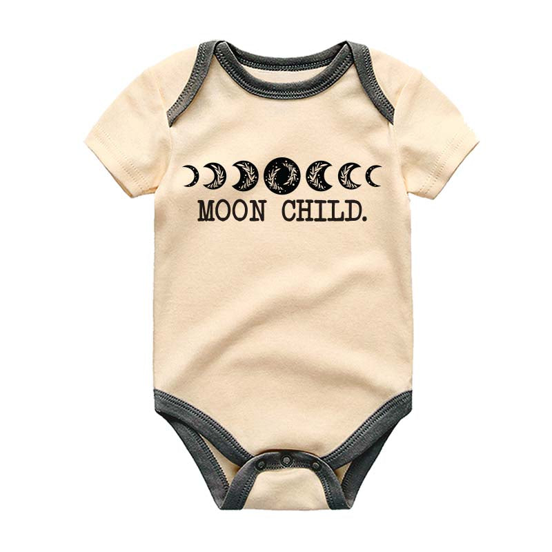 Moon Child Baby Outfit Minimalist Cute Adoroble Celestial baby outfit boho baby apparel cosmic-themed baby wear lunar baby bodysuit Astrology Spiritual Baby Clothes Custom Bodysuit astrology Romper