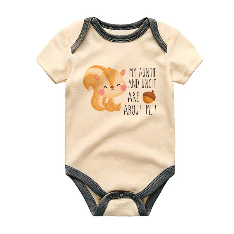 Funny Auntie Uncle Pregnancy Announcement Soon To be Aunt Uncle Bodysuit Cute Animal Outfit Niece Nephew Baby Shower Gift Custom Baby Clothes