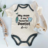 Mom Dentist Custom Baby Clothes Adoroable Newborn Baby Bodysuit Gift for Dental Professionals Hygienist Bodysuit Dental Practice Funny Dentist Gift