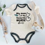 Cute Adorable Nurse Mom Newborn Personalized Baby Bodysuit Healthcare Medical Professional Gift Doctor physician  Medical Baby Outfit Pregnancy Announcement Romper