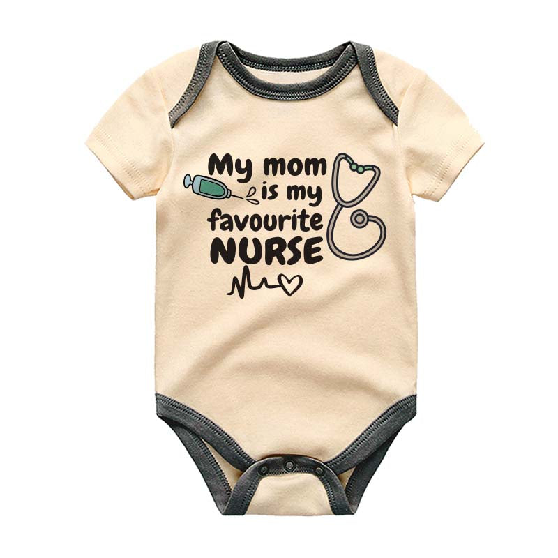 Cute Adorable Nurse Mom Newborn Personalized Baby Bodysuit Healthcare Medical Professional Gift Doctor physician  Medical Baby Outfit Pregnancy Announcement Romper