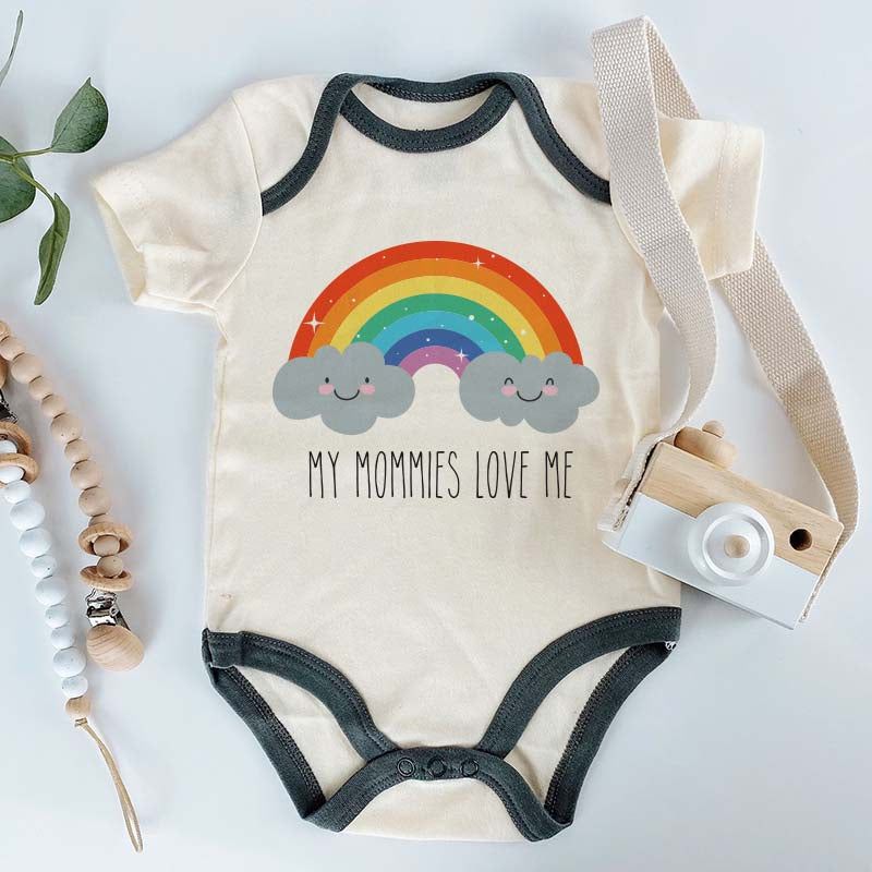 My Mommies love me Rainbow Baby Bodysuit Unisex Infant Clothing New Mom Baby Shower Gift Mother's Day Baby Boy Girl Outfit Birth Custom Pregnancy Announcement Shirt