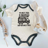 Funny Uncle Truck Humor Gift Baby Bodysuit Baby Boy Girl Outfit Custom Unisex Infant Newborn Baby Clothing Pregnancy Announcement Personalized Shirt