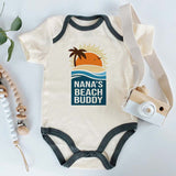 Nana's Beach Buddy Cute Infant Newborn Unisex Baby Clothing Grandma Beach Themed Baby Outfit Grandparent Baby Shower Gift Custom Family Vacation Bodysuit