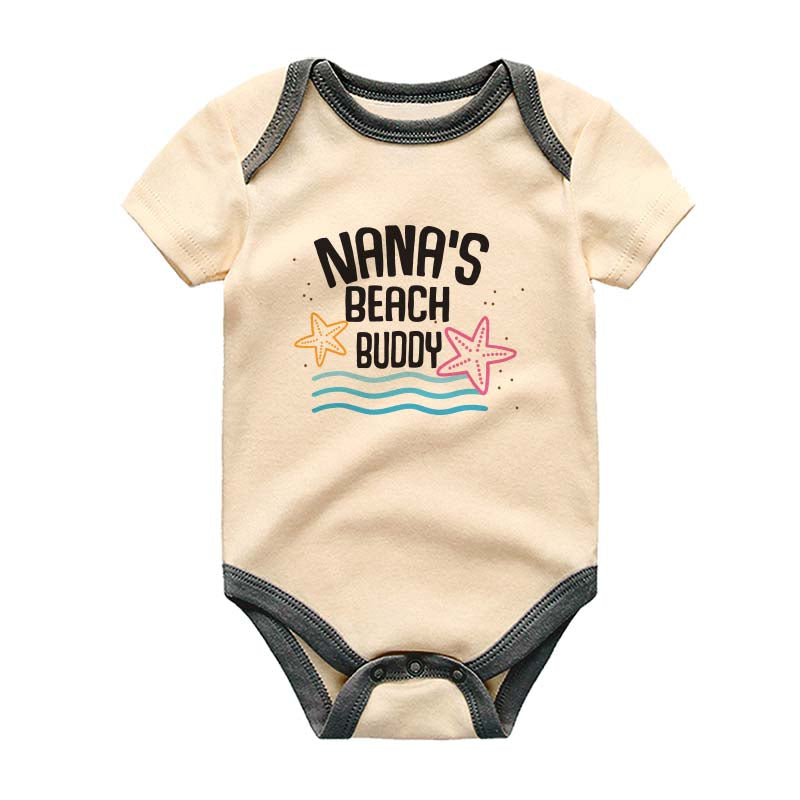 Beach lake Summer Baby Outfit Grandma Nana Mimi Gigi Granny Oma Beach Buddy Unisex Baby Clothes Pregnancy Reveal Baby Shower Gift Bodysuit