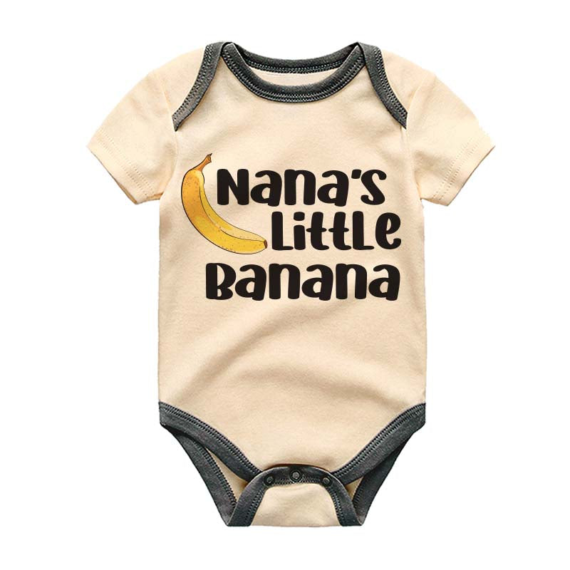 Nana's Little Banana Cute Newborn Baby Boy Girl Bodysuit Grandmother Baby Gift Custom Unisex Infant Clothing Personalized Baby Clothes New Mom Dad Funny Baby Shirt