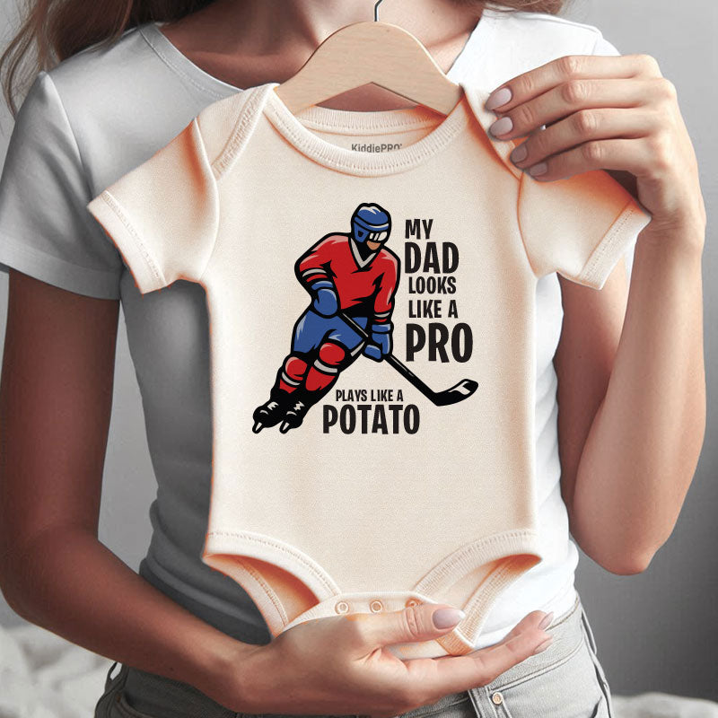 Kiddiepro Funny Hockey Dad Baby Clothes Hockey Humor Outfit