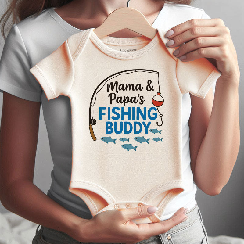 Fishing Buddy Baby Bodysuit for Boys and Girls Soft Cotton Infant One Piece Cute Newborn Outfit Baby Shower Gift for Parents